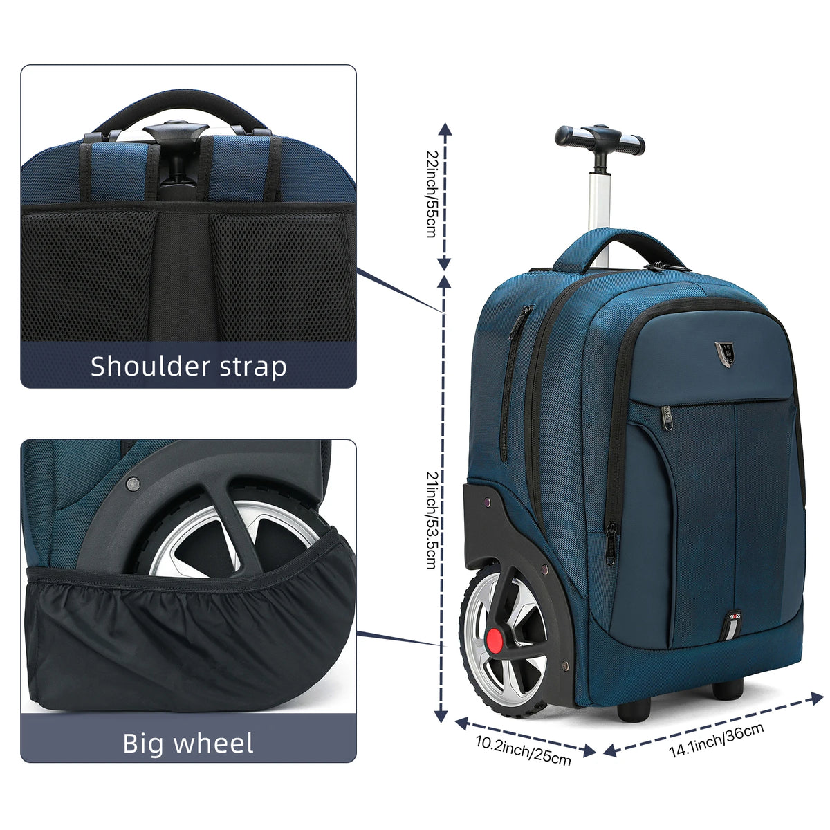 20-Inch Rolling Laptop Backpack