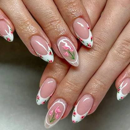 24Pcs French Ballerina Nail Tips