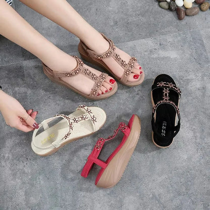 Floral Gladiator Wedges