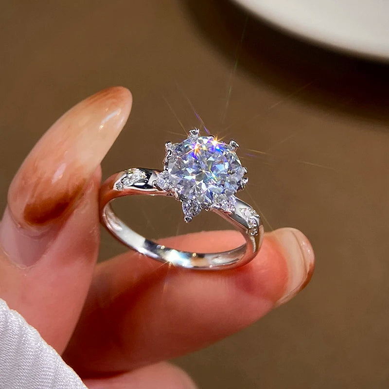 Geometric Moissanite Band Ring