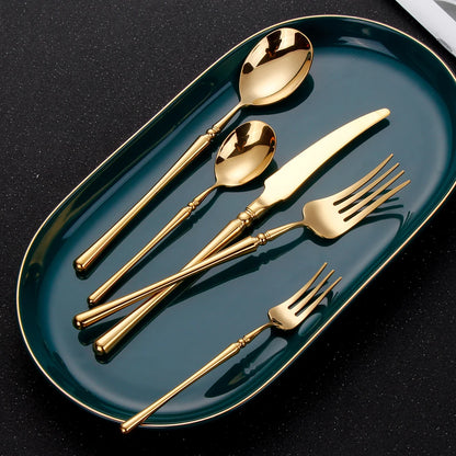 Metal Gold Cutlery Set Tableware