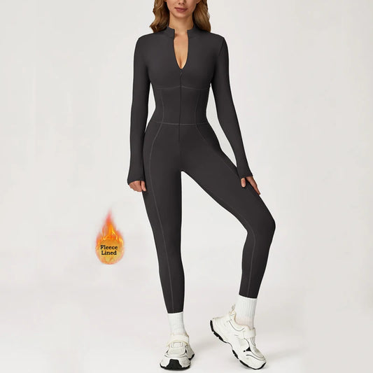 Women’s Fleece-Lined Full-Zip Jumpsuit