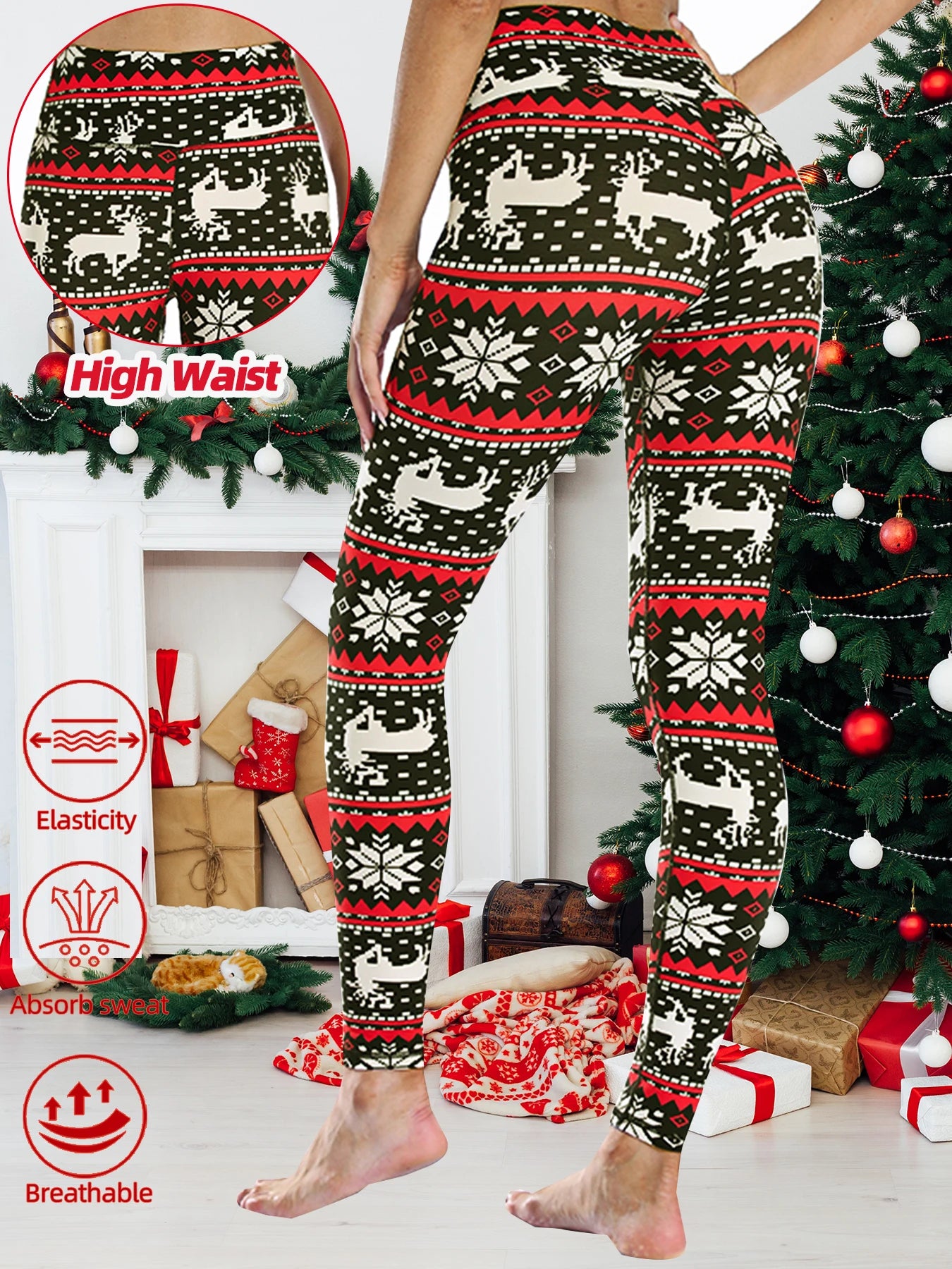 Christmas Print Holiday Leggings