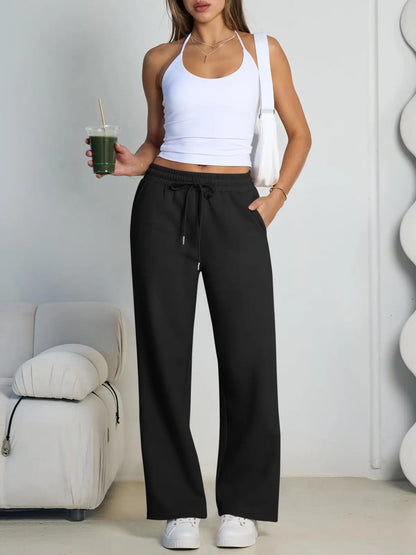 Wide-Leg Baggy Drawstring Joggers