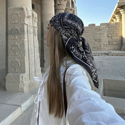 70cm Square Silk Scarf Hairband