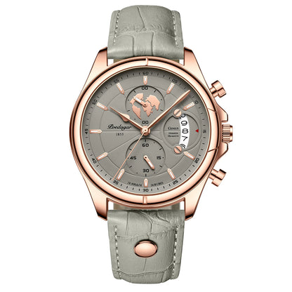 Chronograph Leather Strap Watch