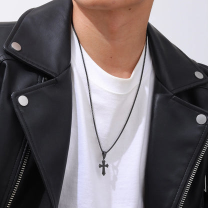 Metal Stainless Steel Cross Necklace Street Party