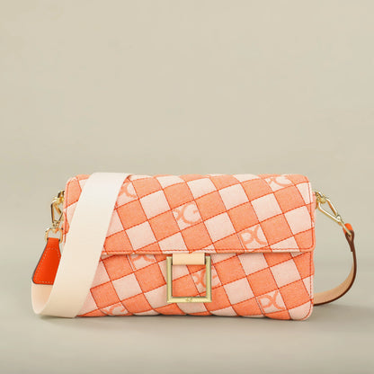 Cotton Letter Print Satchel