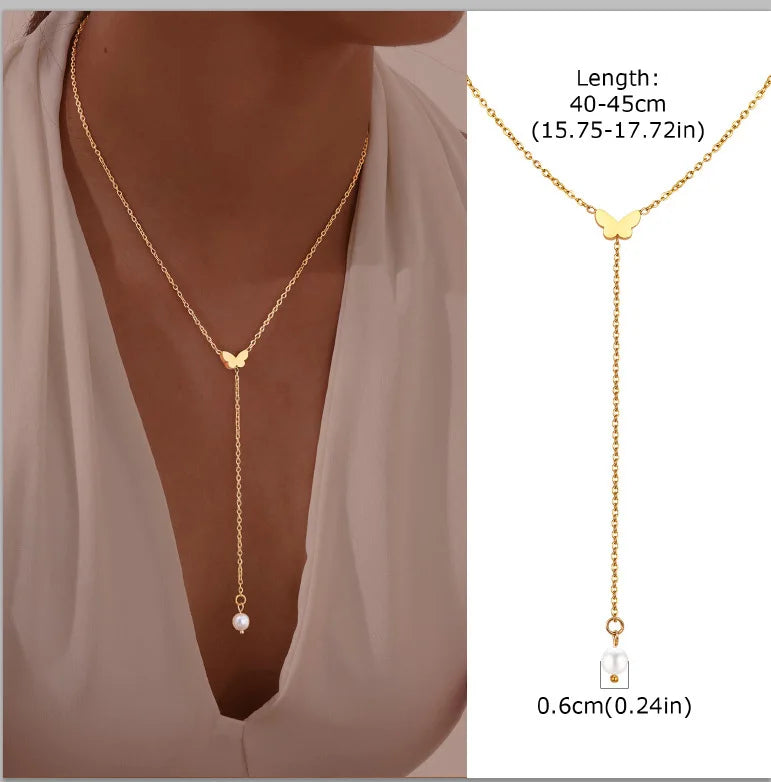 Gold Lariat Y-Shape Necklace