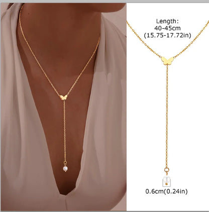 Gold Lariat Y-Shape Necklace