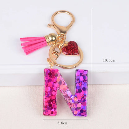 A-Z Alphabet Initial Letter Keychain