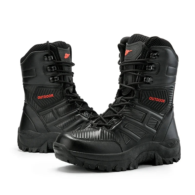 Breathable Leather Combat Boots