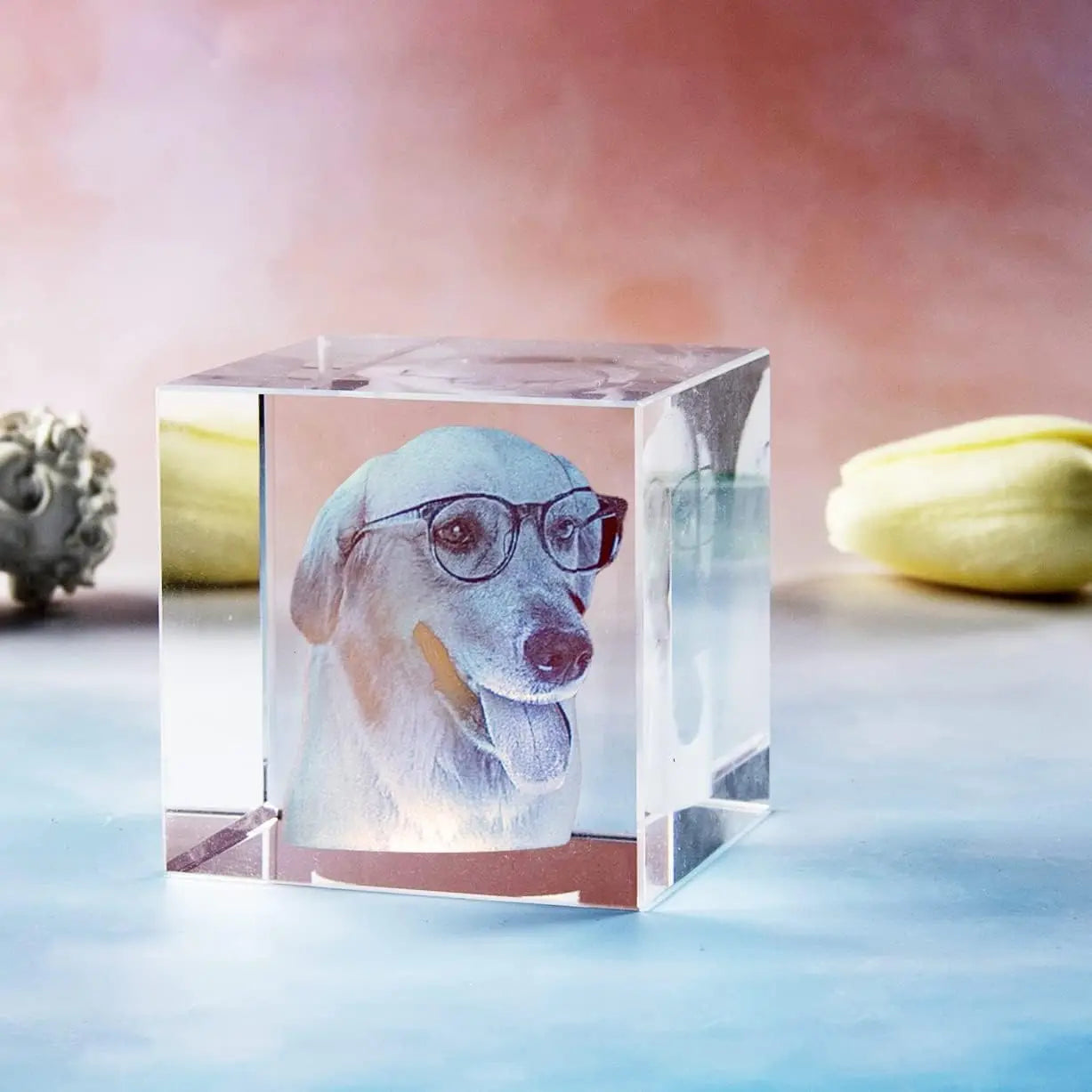Custom Crystal Cube Photo Frame