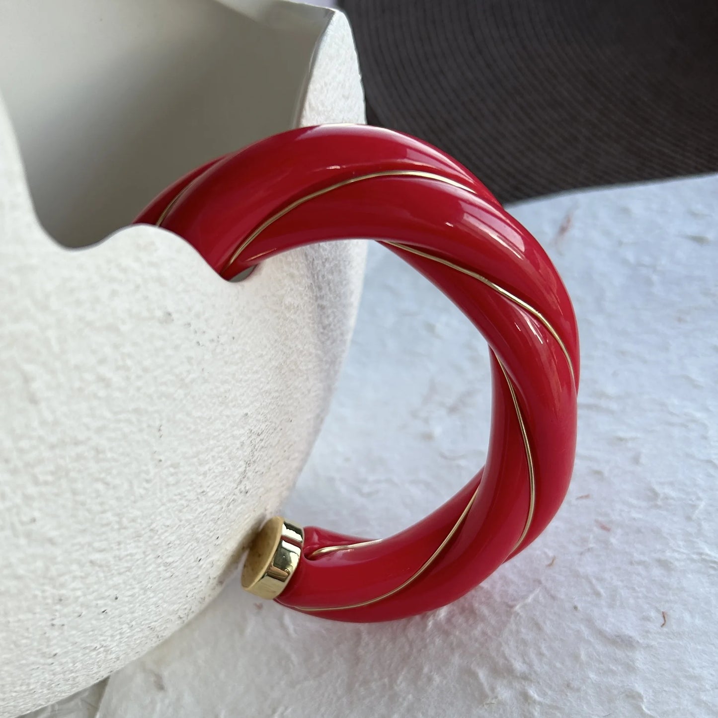 Geometric Leather Cuff Bracelet