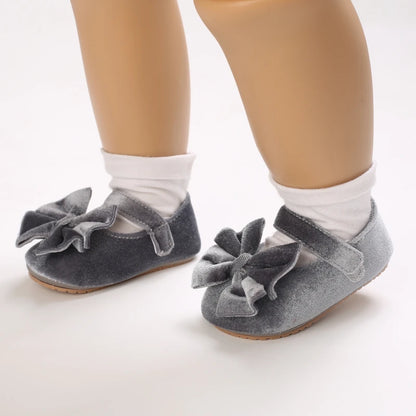 Flannelette Bow Baby Flats