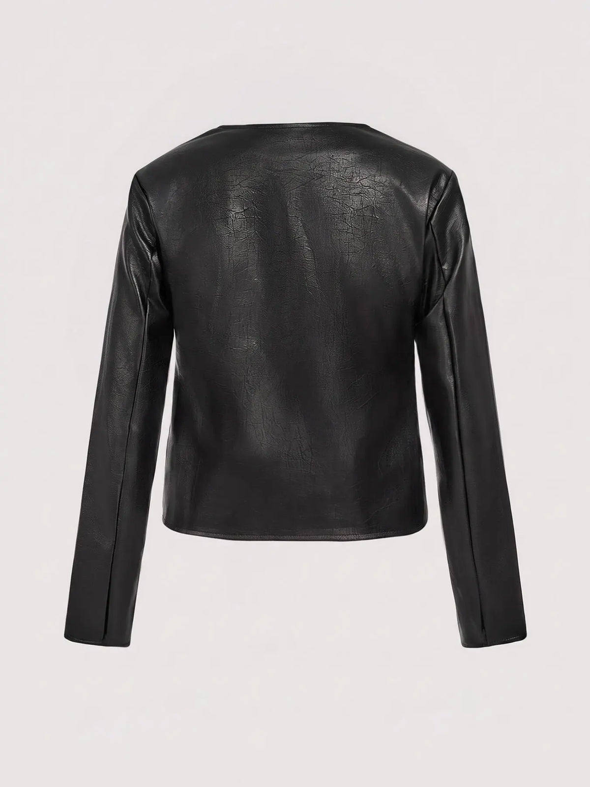 Single-Breasted Faux Leather Jacket