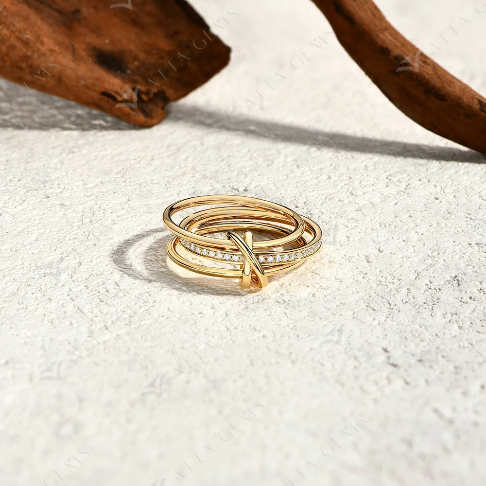 Round Moissanite Connect Ring