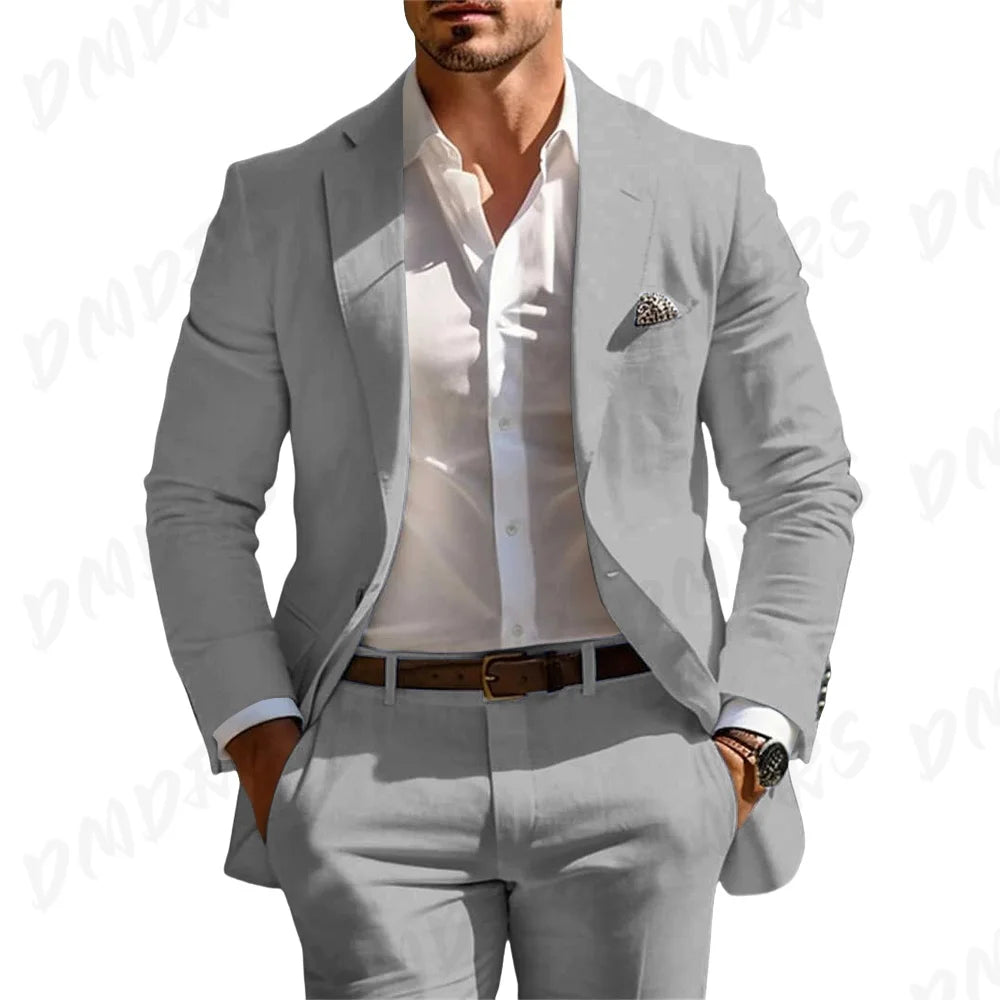 Summer Wedding Formal Solid Suit