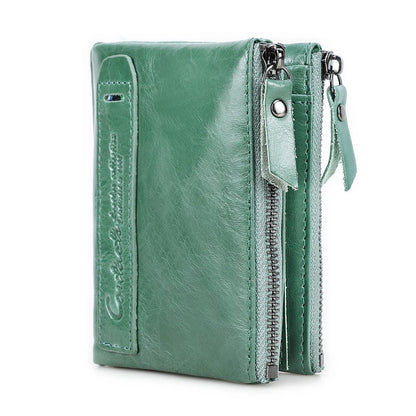 Zipper Leather Wallet