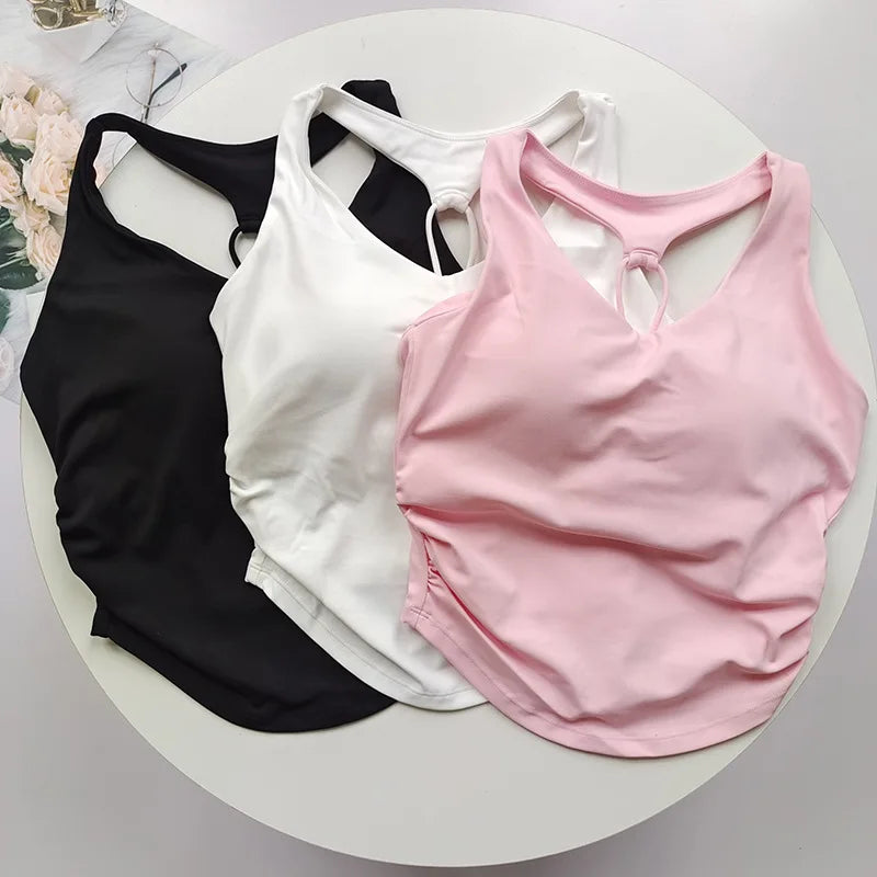 Cutout Back Ruched Tank