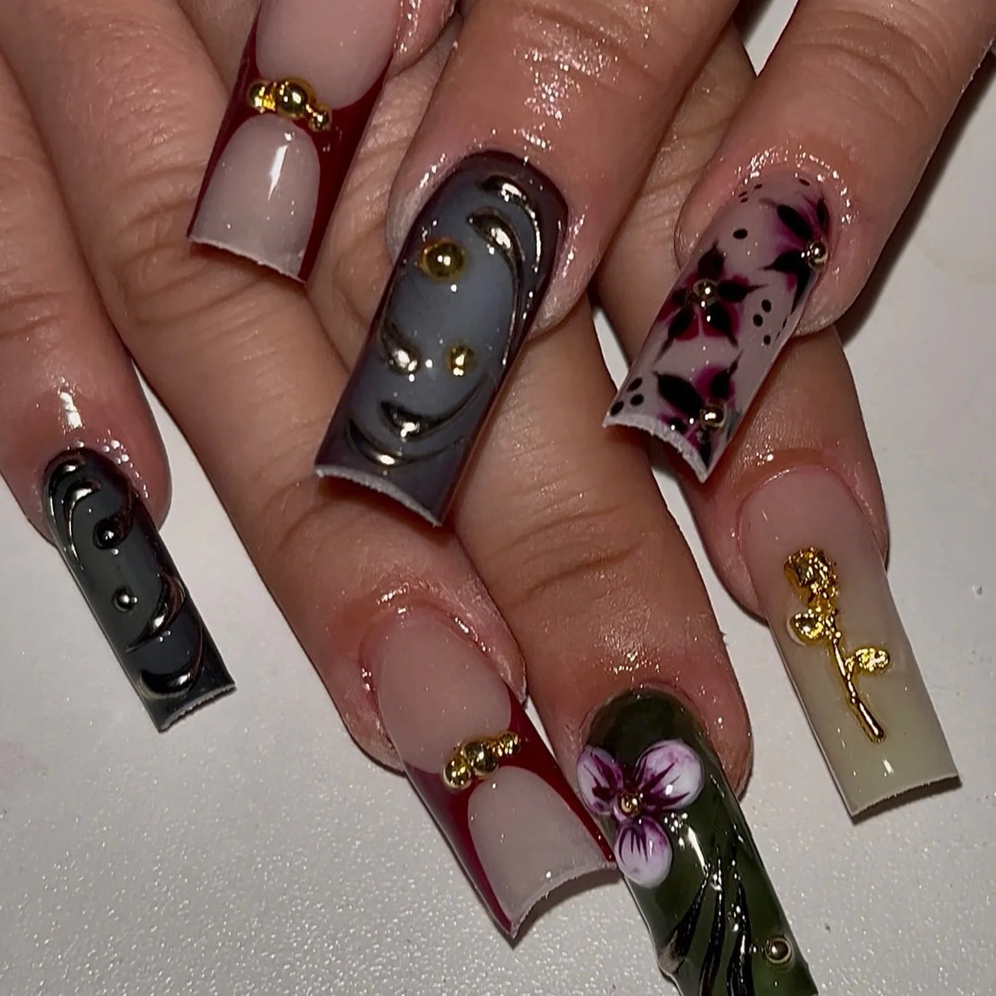 Leopard Cherry Press-On Nails