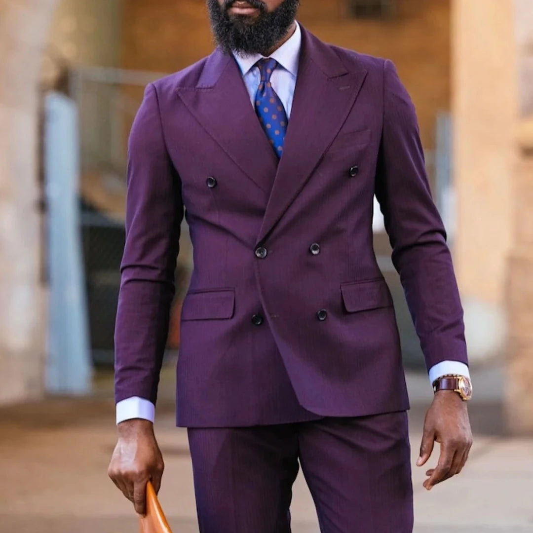 Dark Purple Double Button Suit