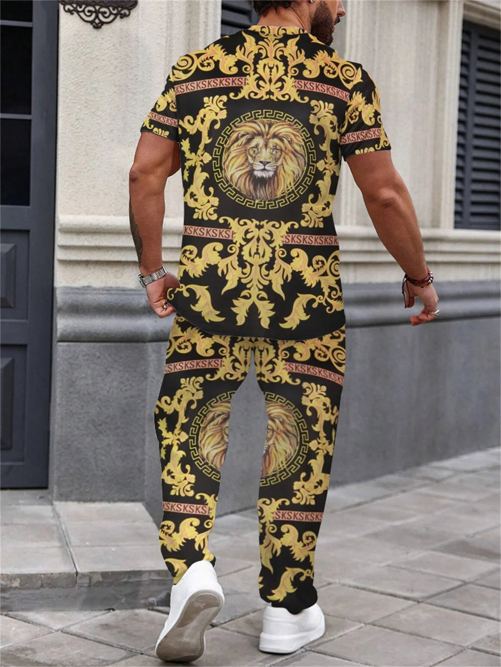 Summer Short Sleeve Trousers Suit