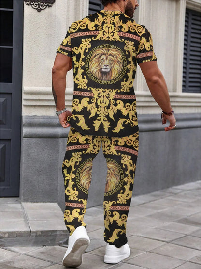 Summer Short Sleeve Trousers Suit