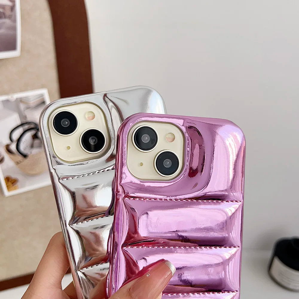 Winter Puffer Leather Case for iPhone 17 Pro Max | 17 Pro | 16 Pro Max | 16 Pro | 15 Pro Max | 15 Pro | 14 Pro Max | 14 Pro | 13 Pro Max | 12 Pro Max