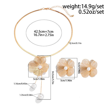 Pearl Flower Jewelry Set