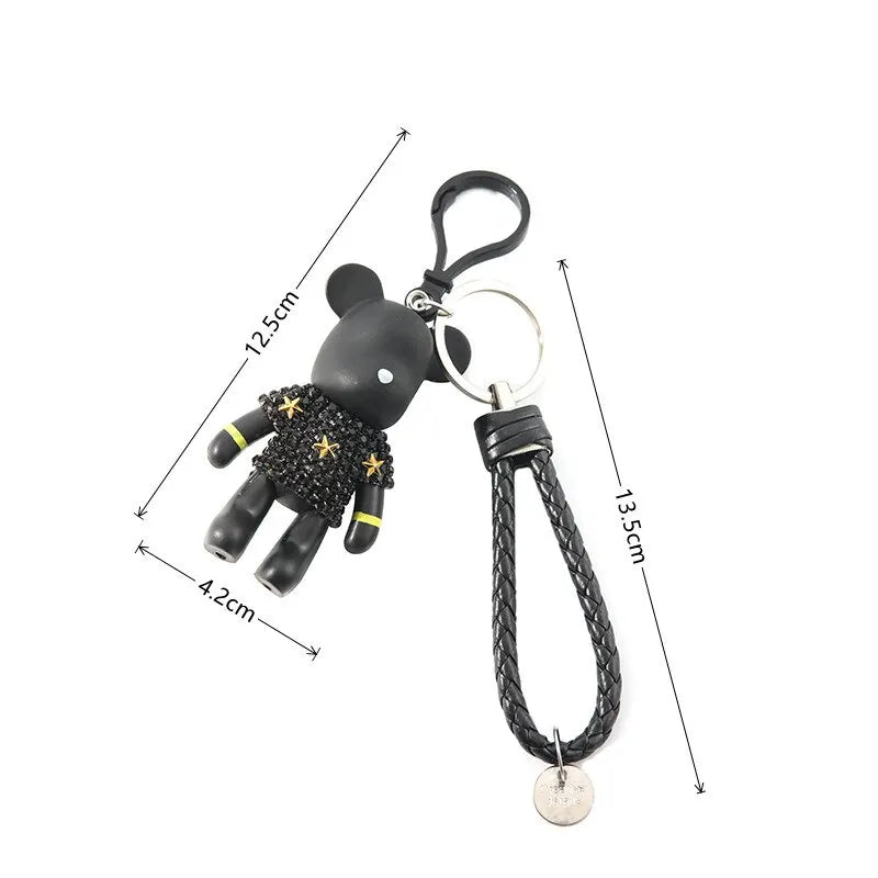 Doll Silver-plated Key Ring Bear