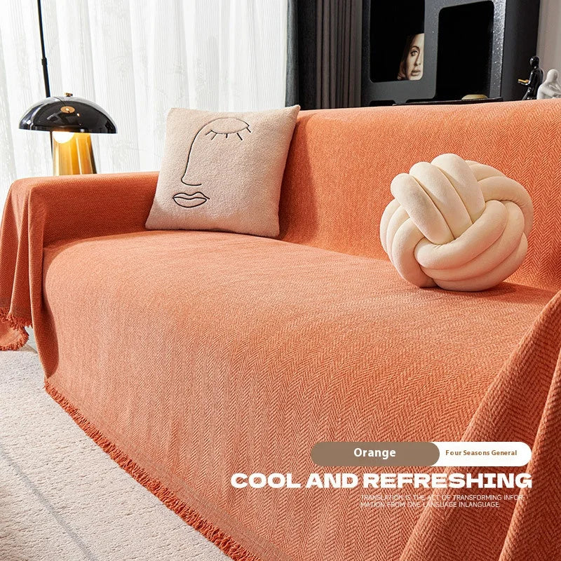 Tassel Chenille Sofa Cover