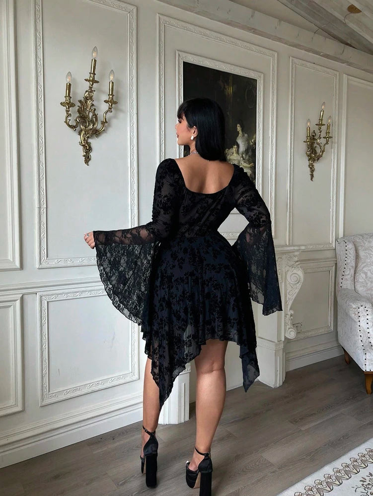 Square Collar A-Line Dress