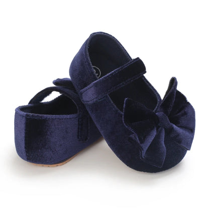 Flannelette Bow Baby Flats