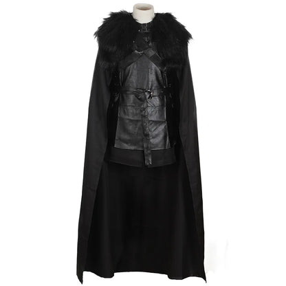 Black Leather Cloak Costume Set