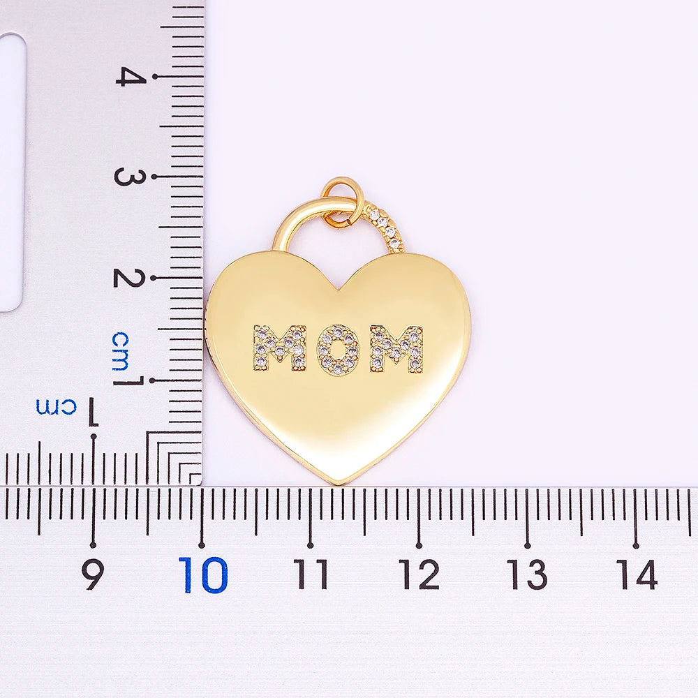 Zircon MOM Heart Necklace