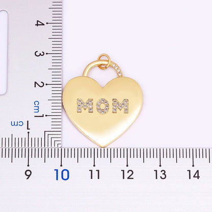 Zircon MOM Heart Necklace