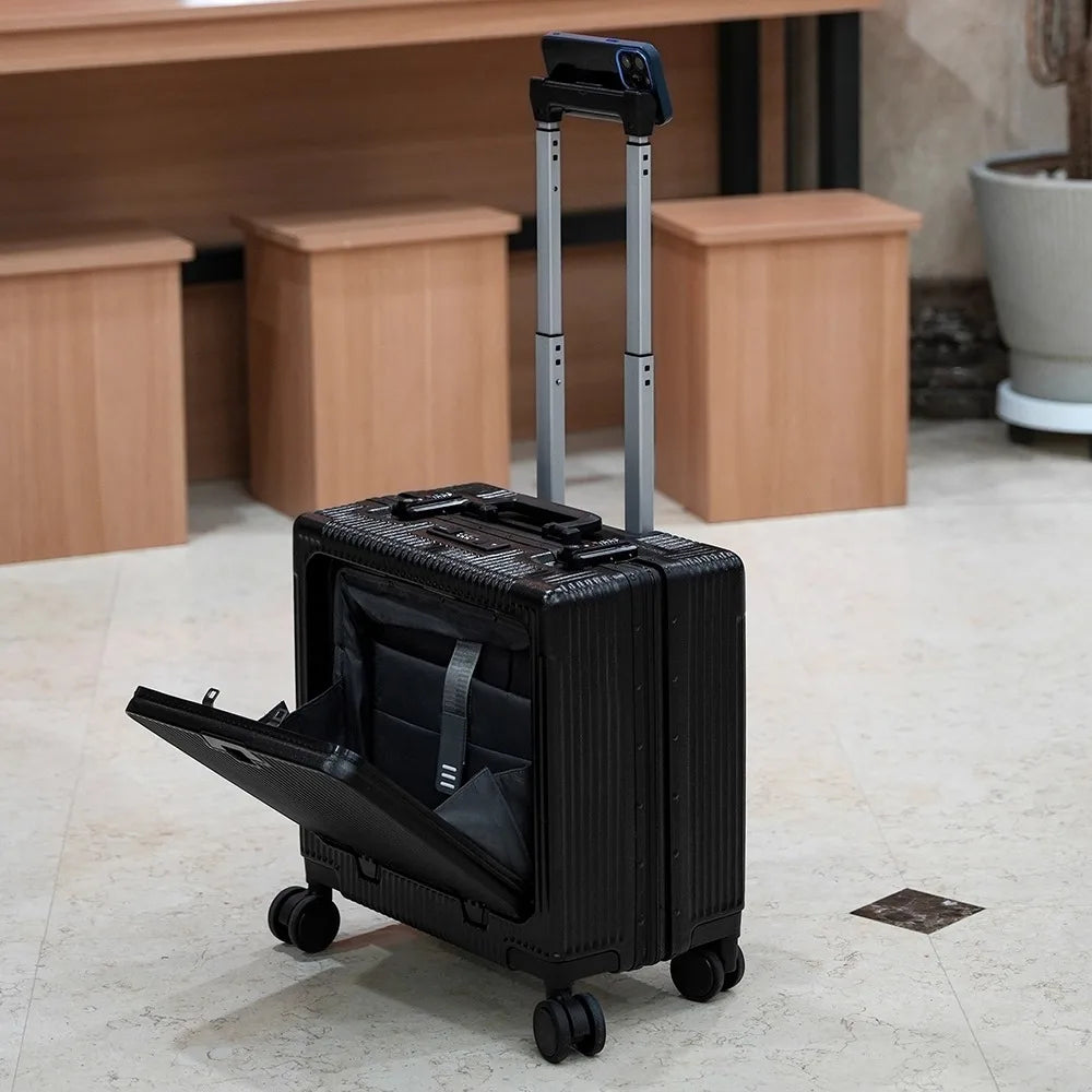 Front-Pocket Aluminum Frame Suitcase