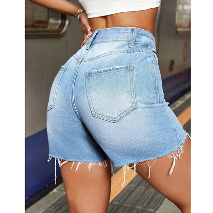 Distressed Denim Shorts