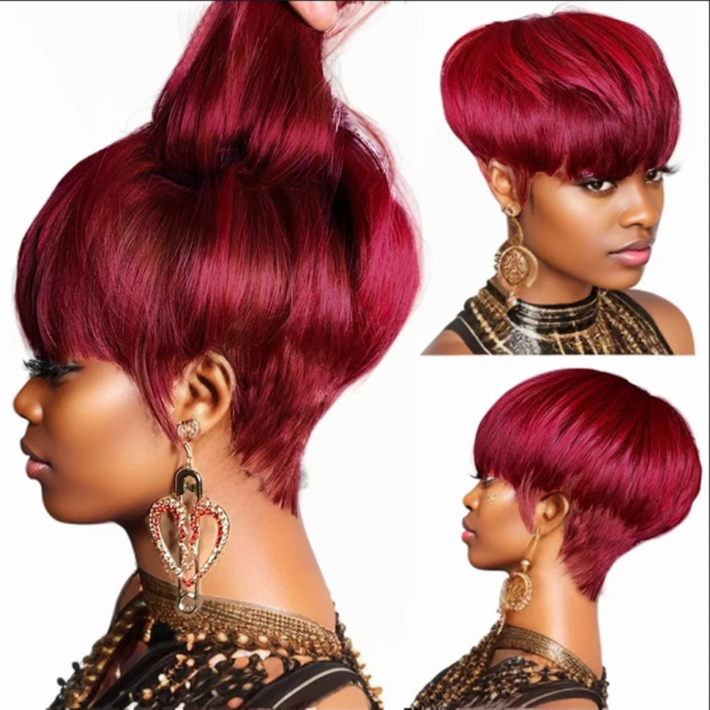 Ombre Orange Pixie Bob Wig