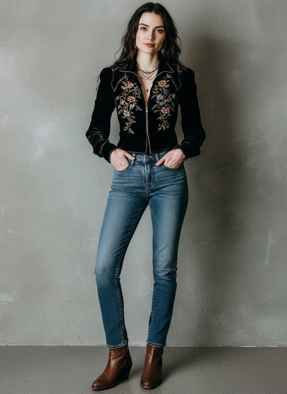 Floral Print Short Jacket