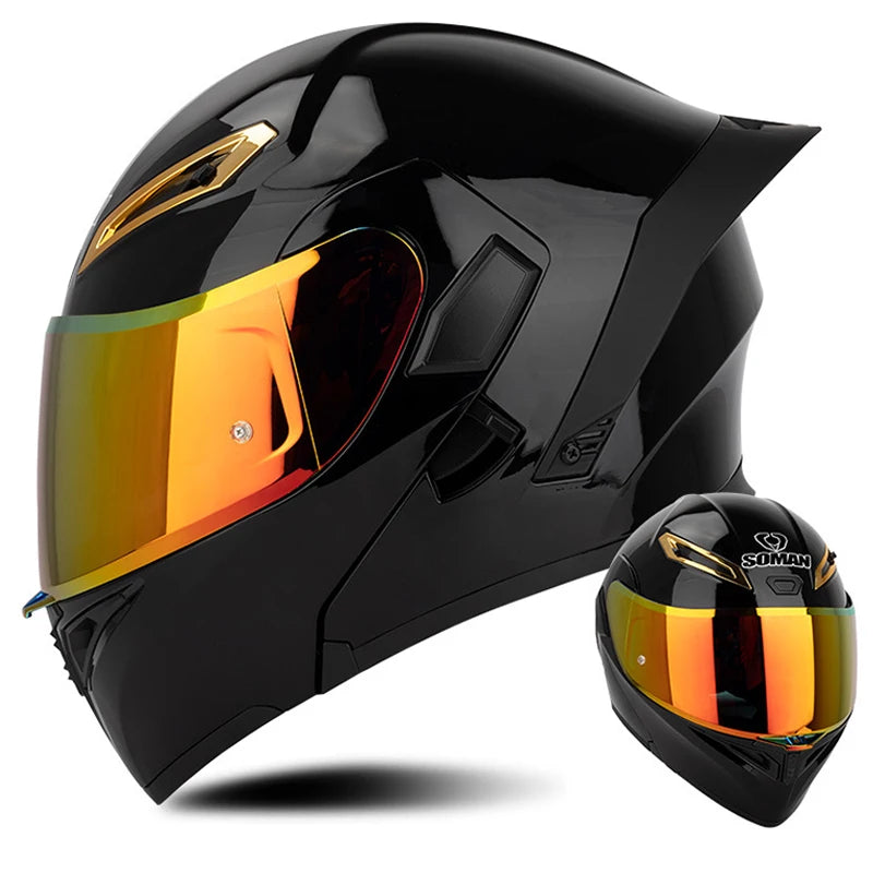 Vintage Retro Dual-Lens Modular Helmet