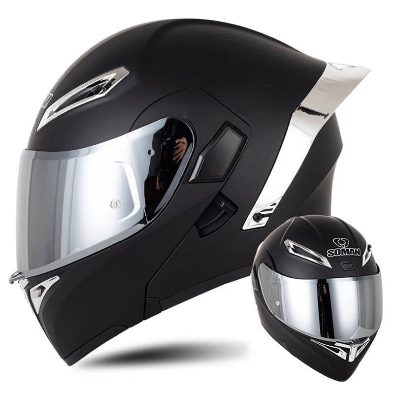 Vintage Retro Dual-Lens Modular Helmet