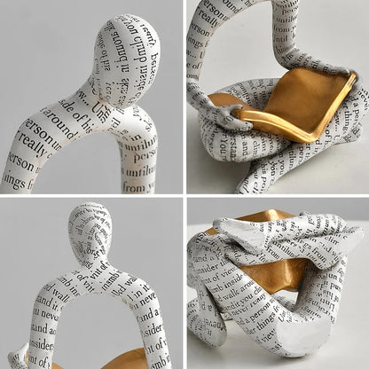 Abstract Resin Reader Sculpture