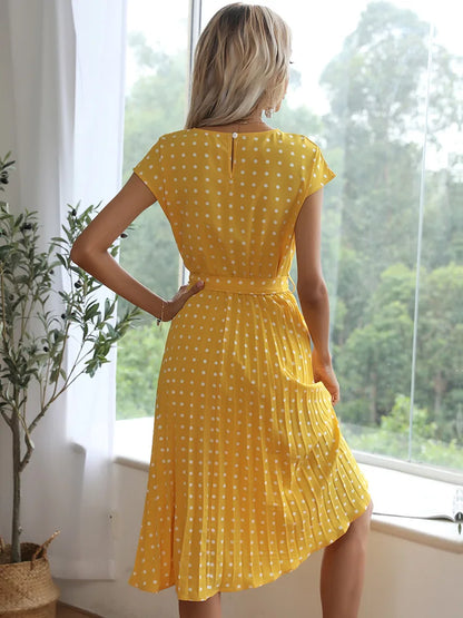 Elegant Belted A-Line Dress