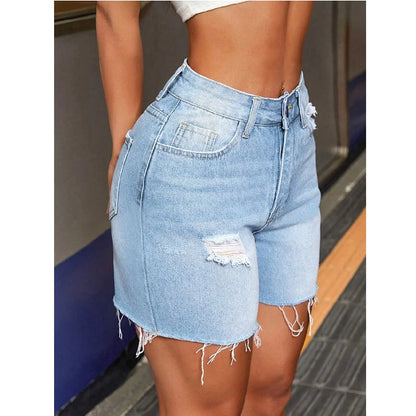 Distressed Denim Shorts