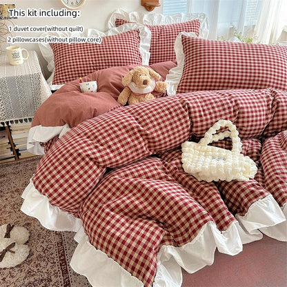 Red & Black Plaid Duvet Set