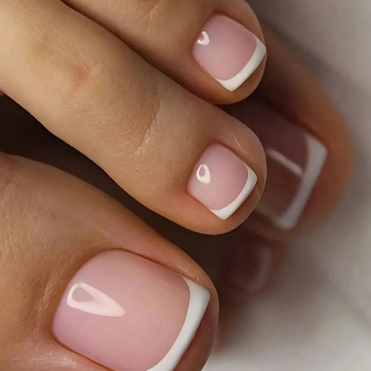 White Press-On Nail Set