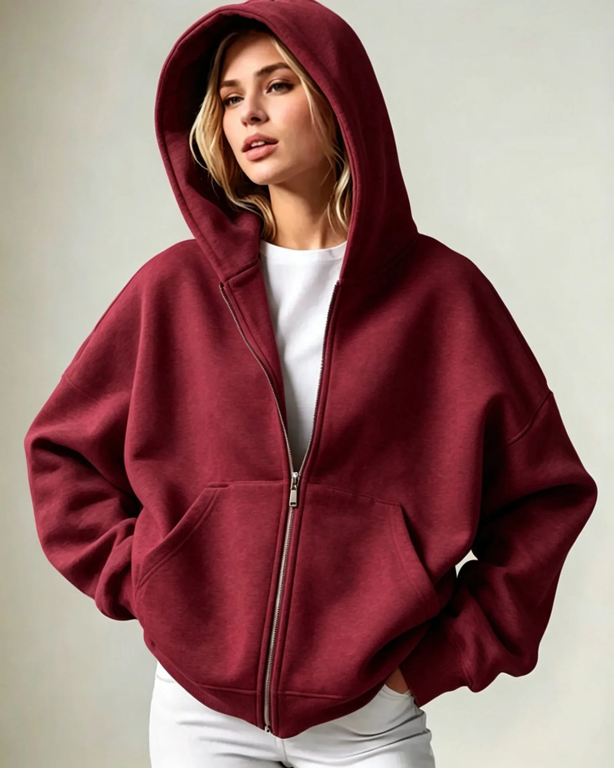 Full-Zip Pocket Hoodie