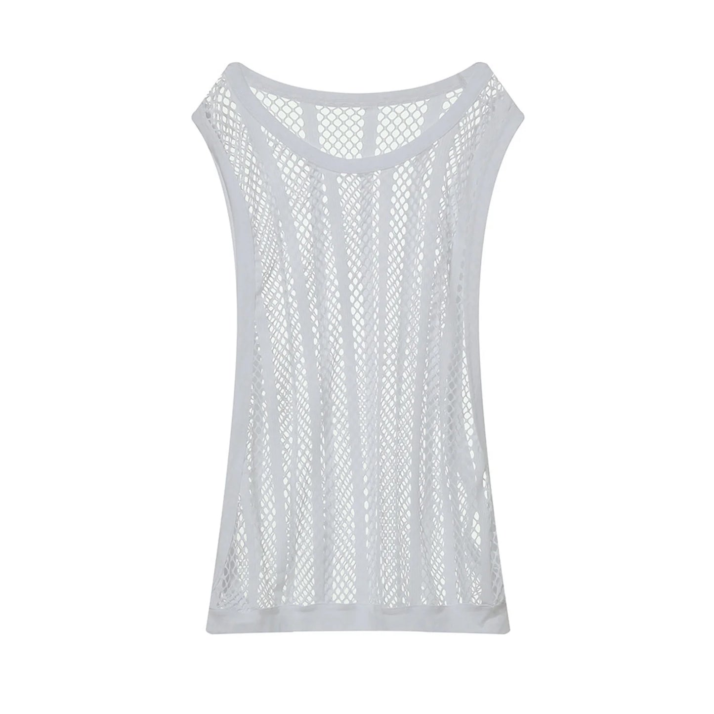 Mesh Fishnet Sleeveless Tank Top
